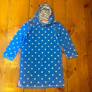 Mini Boden Polka dot shark swim cover up kids girls size 9-10 year